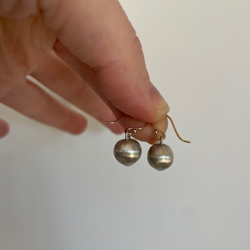 Vintage NEIMAN MARCUS Dainty Silver Ball Drop Earrings, Everyday Wear
